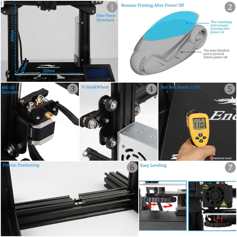 Ender 3 DIY Kit6 Creality 3D Ender-3 DIY detalhe