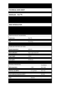 KEXCELLED PLA silk9 TDS pdf