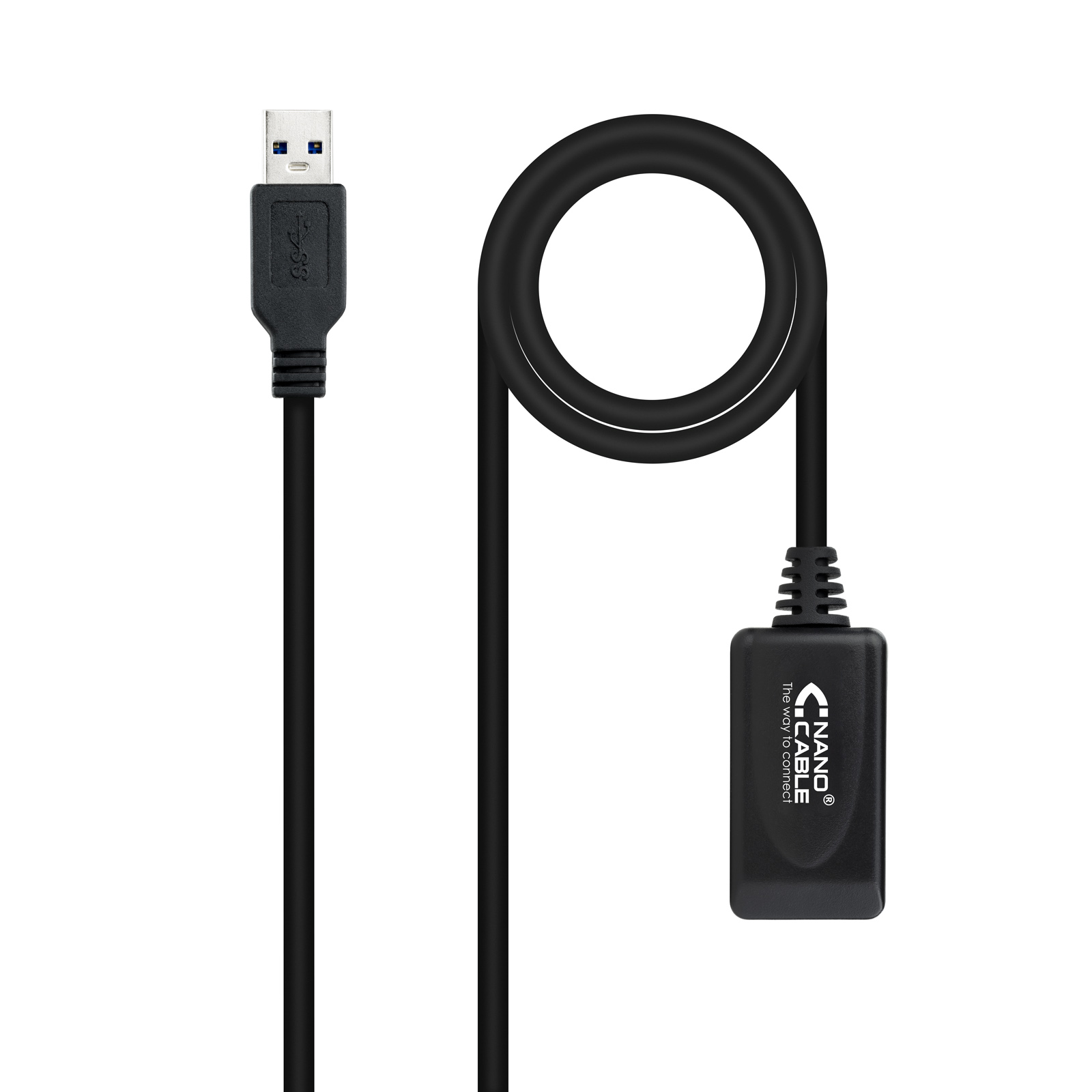 usb3.0 amplificador nanocable 10.01.0311 5m Cabo USB 3.0 Extensão com Amplificador Nanocable 10.01.0311 / USB Macho - USB Femea / 5m / Negro